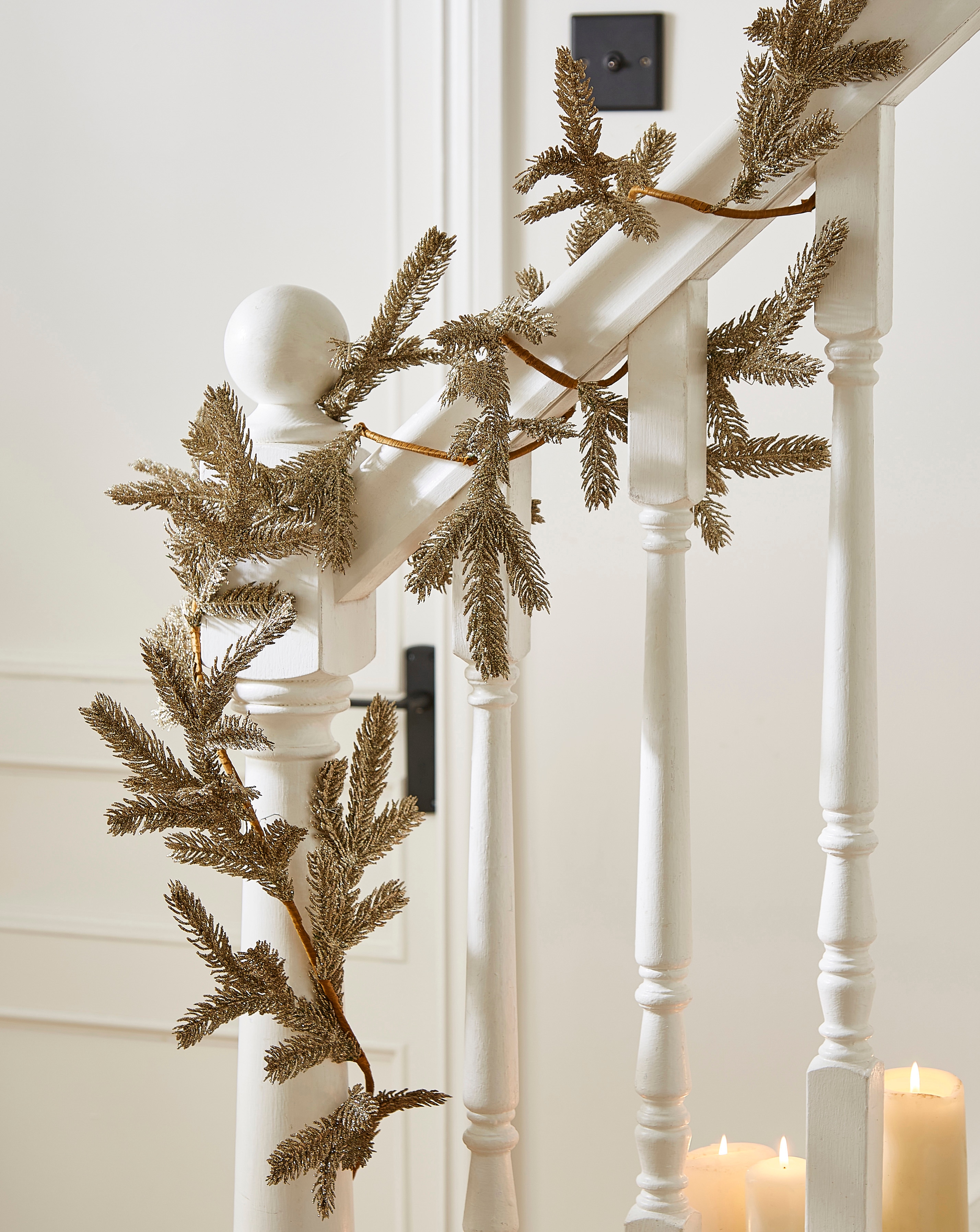 Champagne Glitter Fir Garland 1.6m