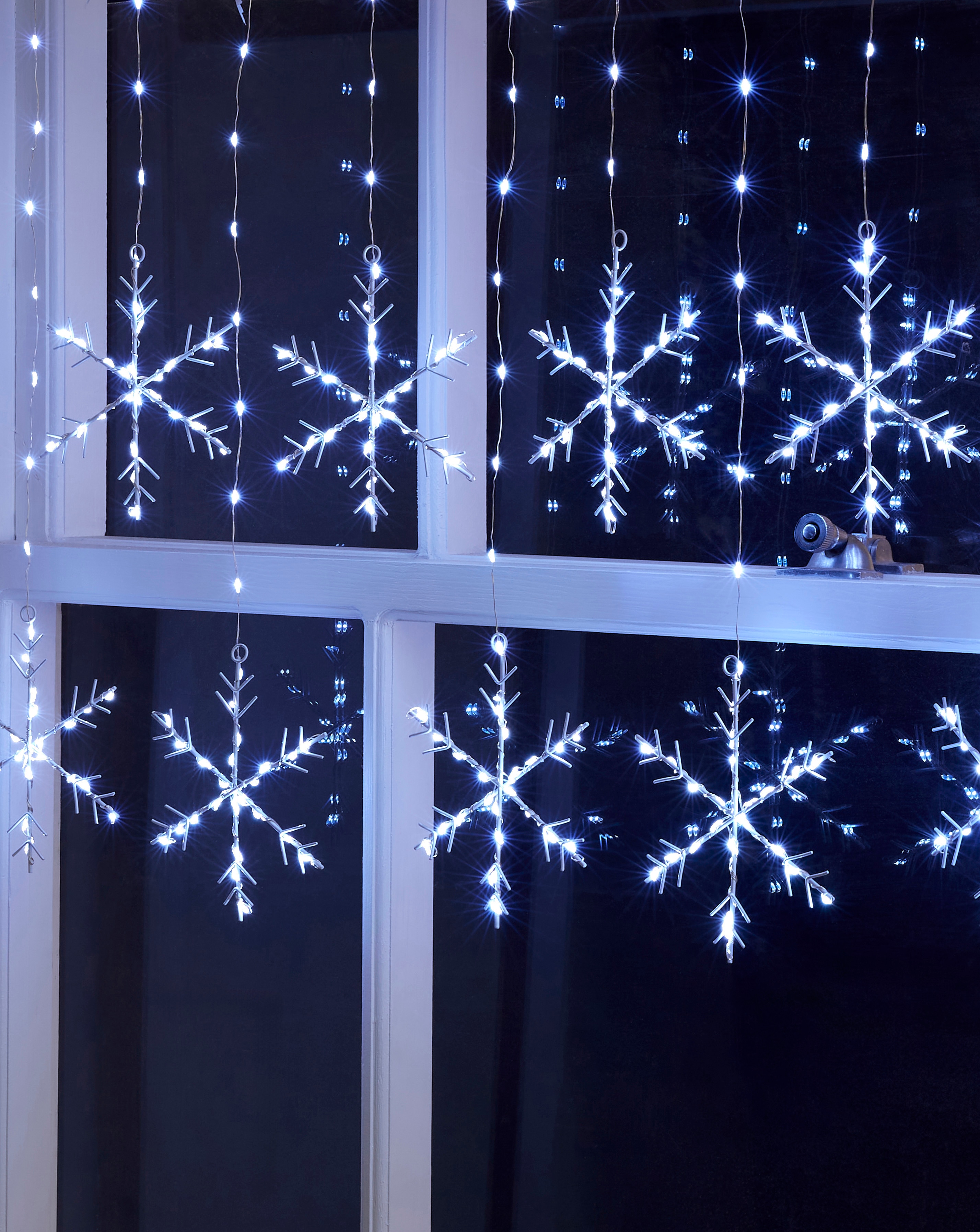 Cool White Snowflake LED Window Lights