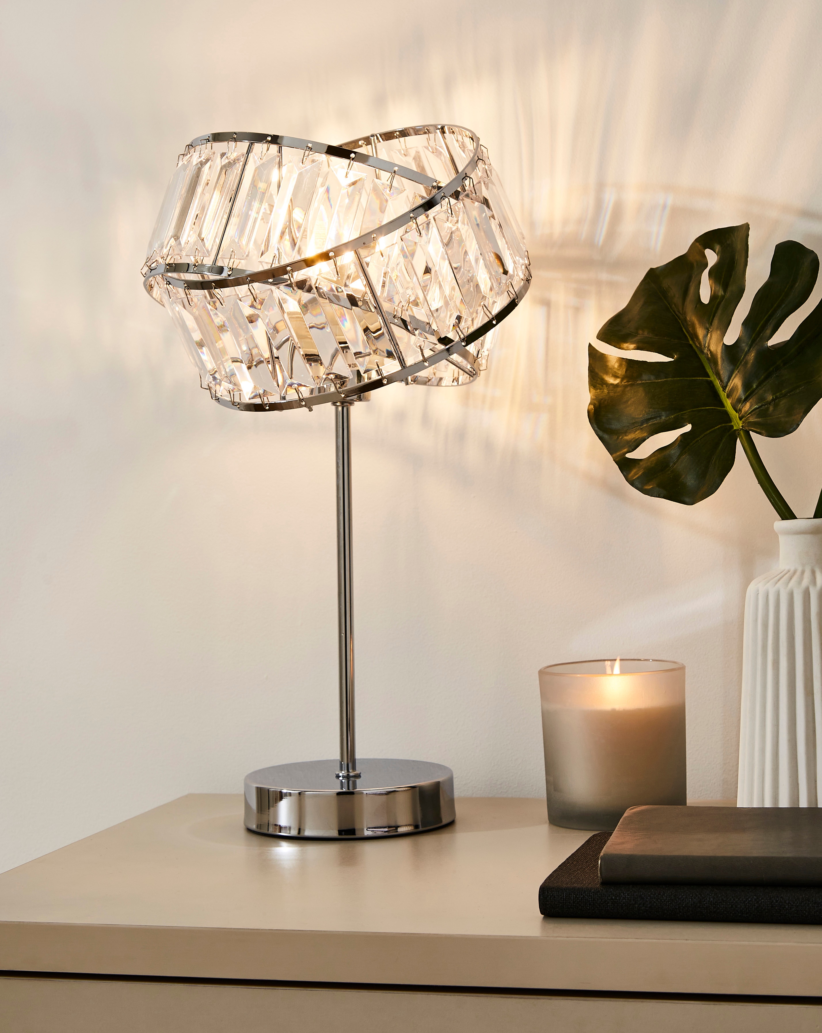 Juno Chrome & Acrylic Table Lamp