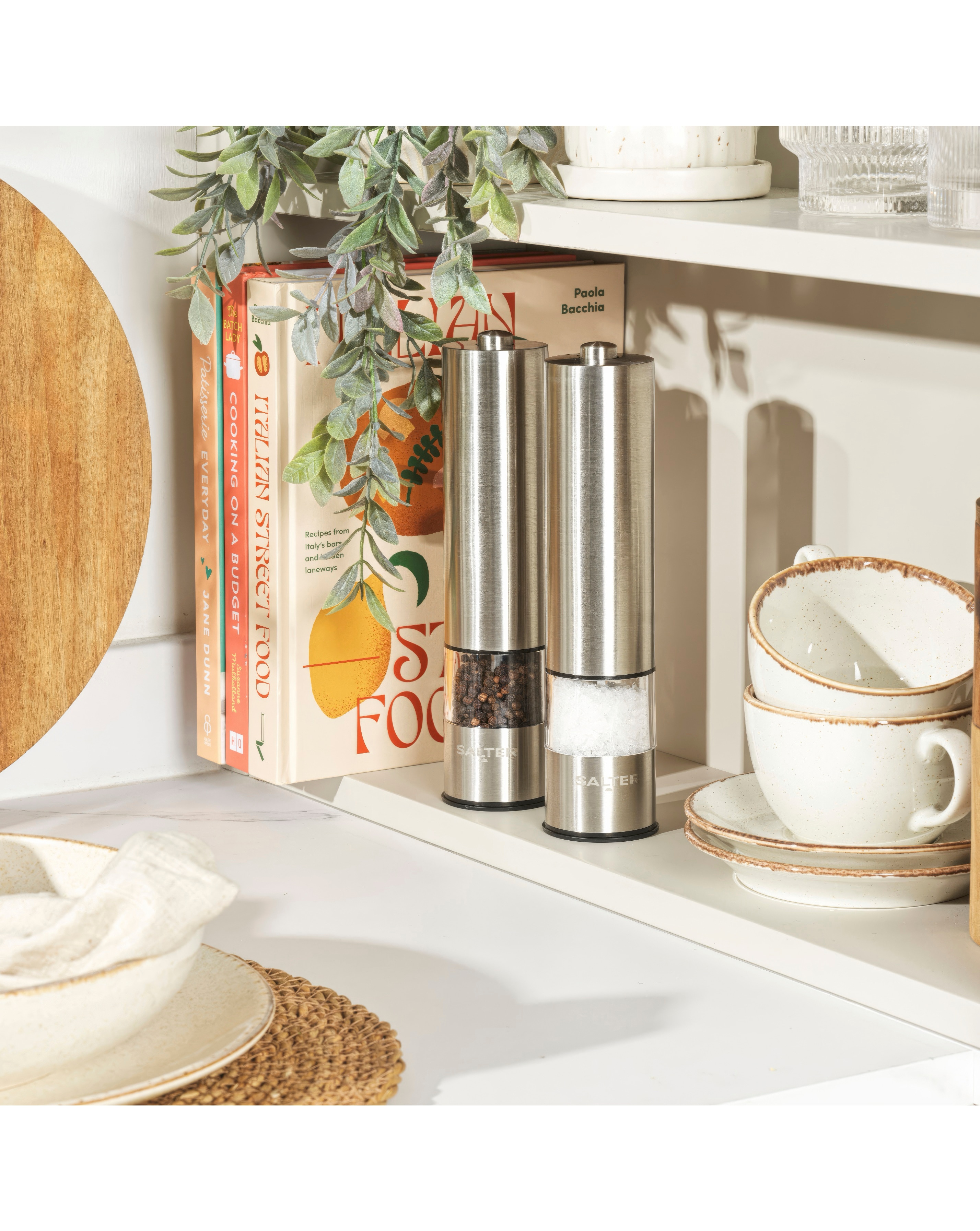 Salter Stainless Steel Electric Mill Set