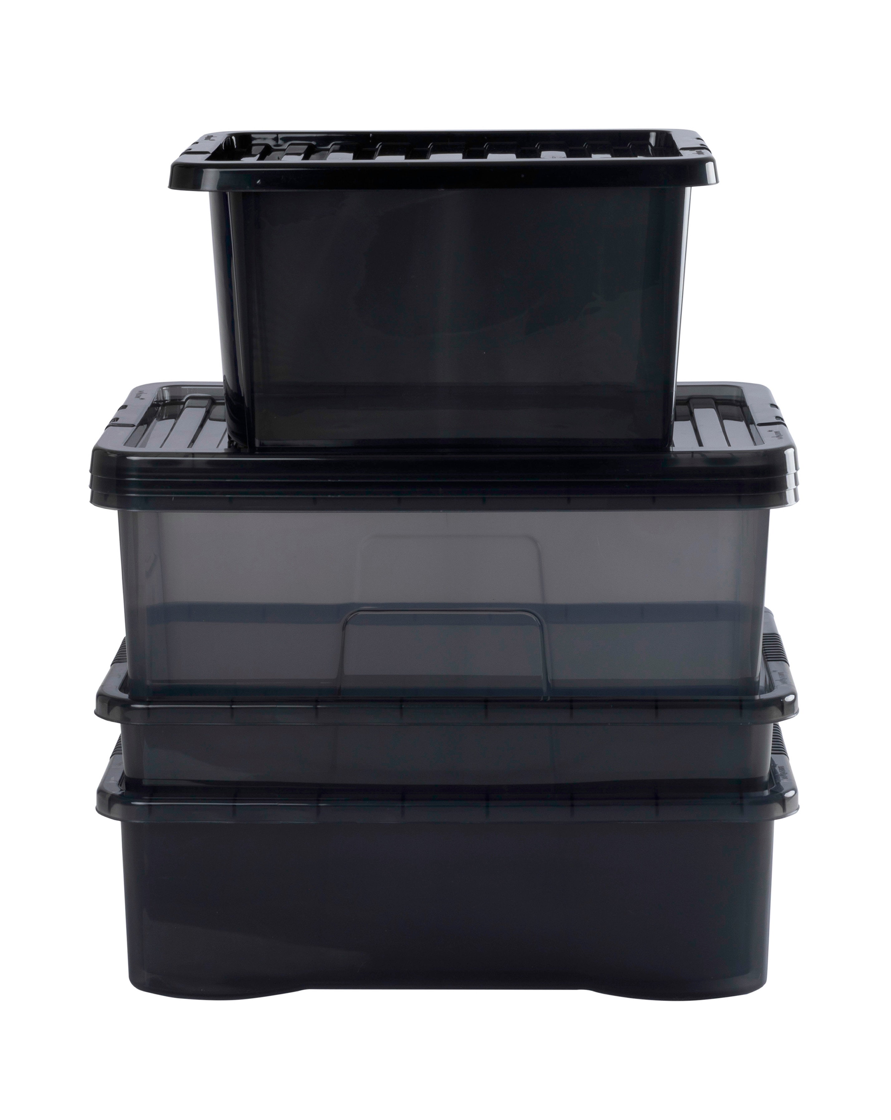 Wham Multi Crystal Box & Lid Grey 4Pk