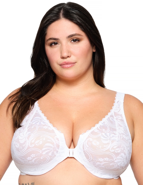 Glamorise Plus Size WonderWire Lace Front-Fastening 9245
