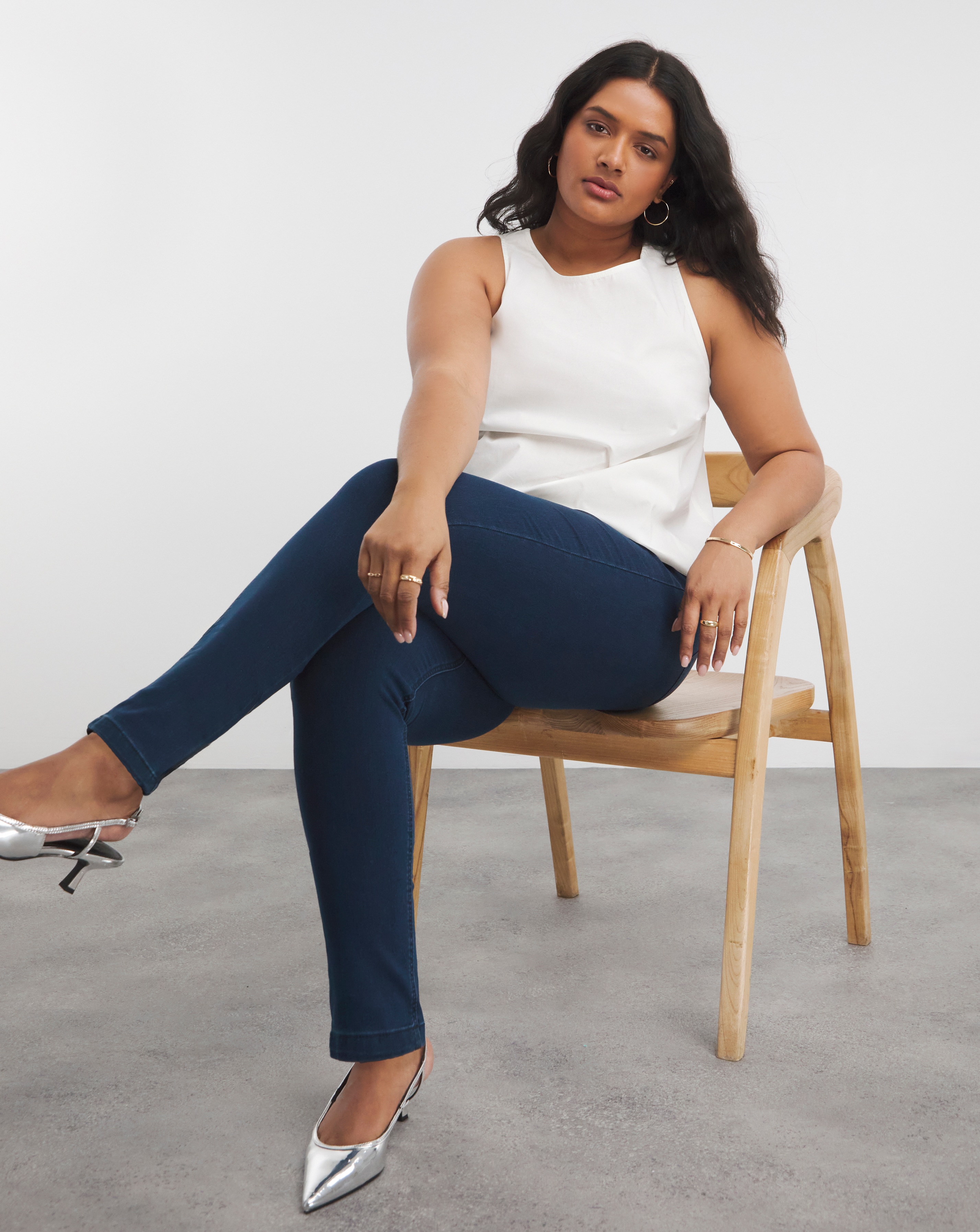 Amber Indigo Pull On Skinny Jeggings