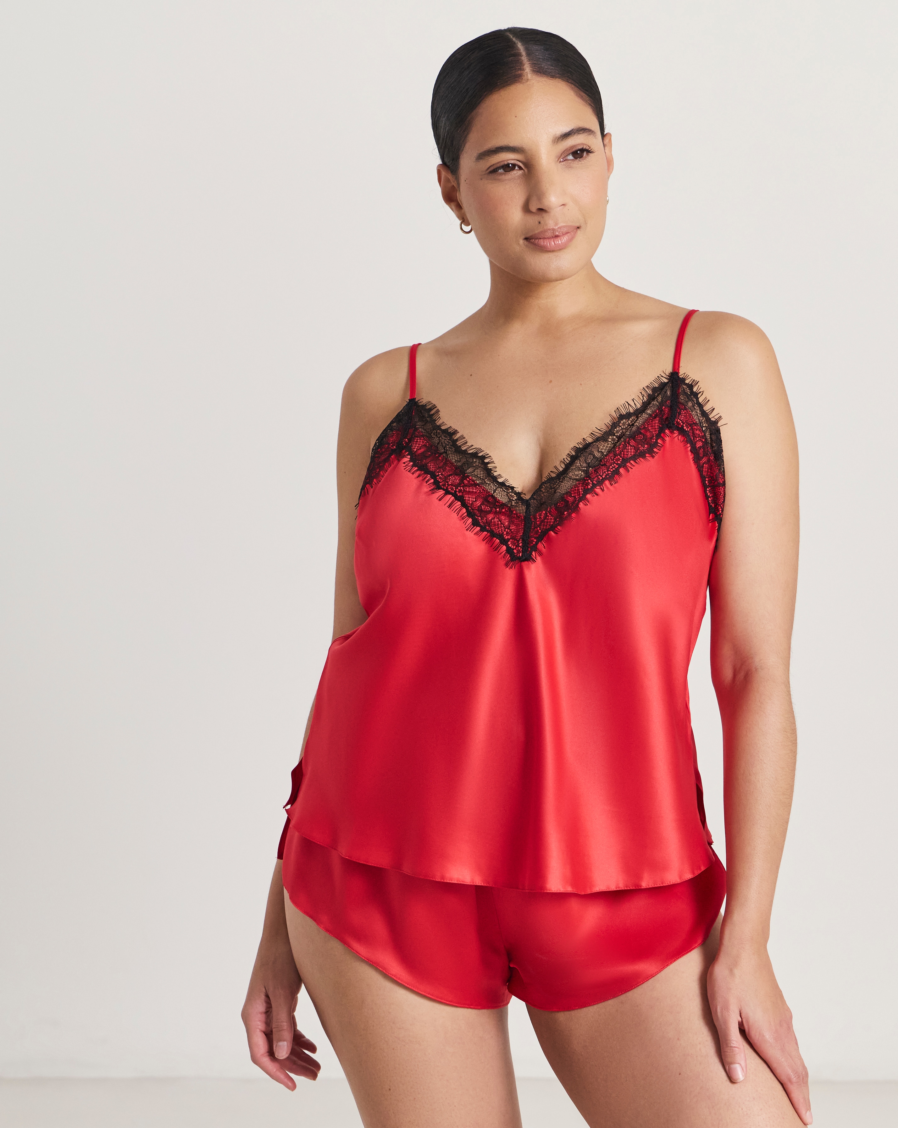 Ann Summers Cerise Satin Cami Set Red
