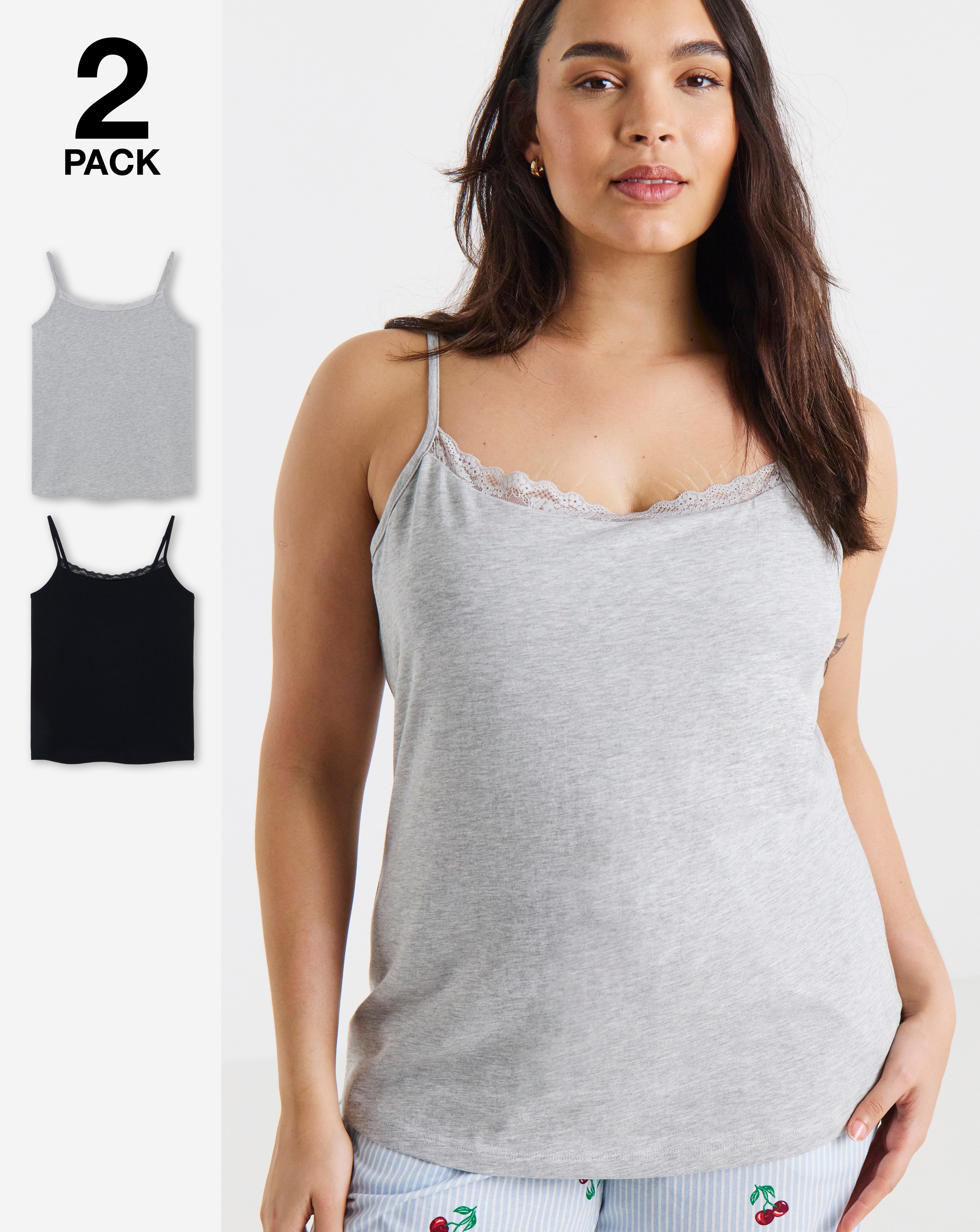 Pretty Secrets 2 Pack PJ Sleep Vest Tops