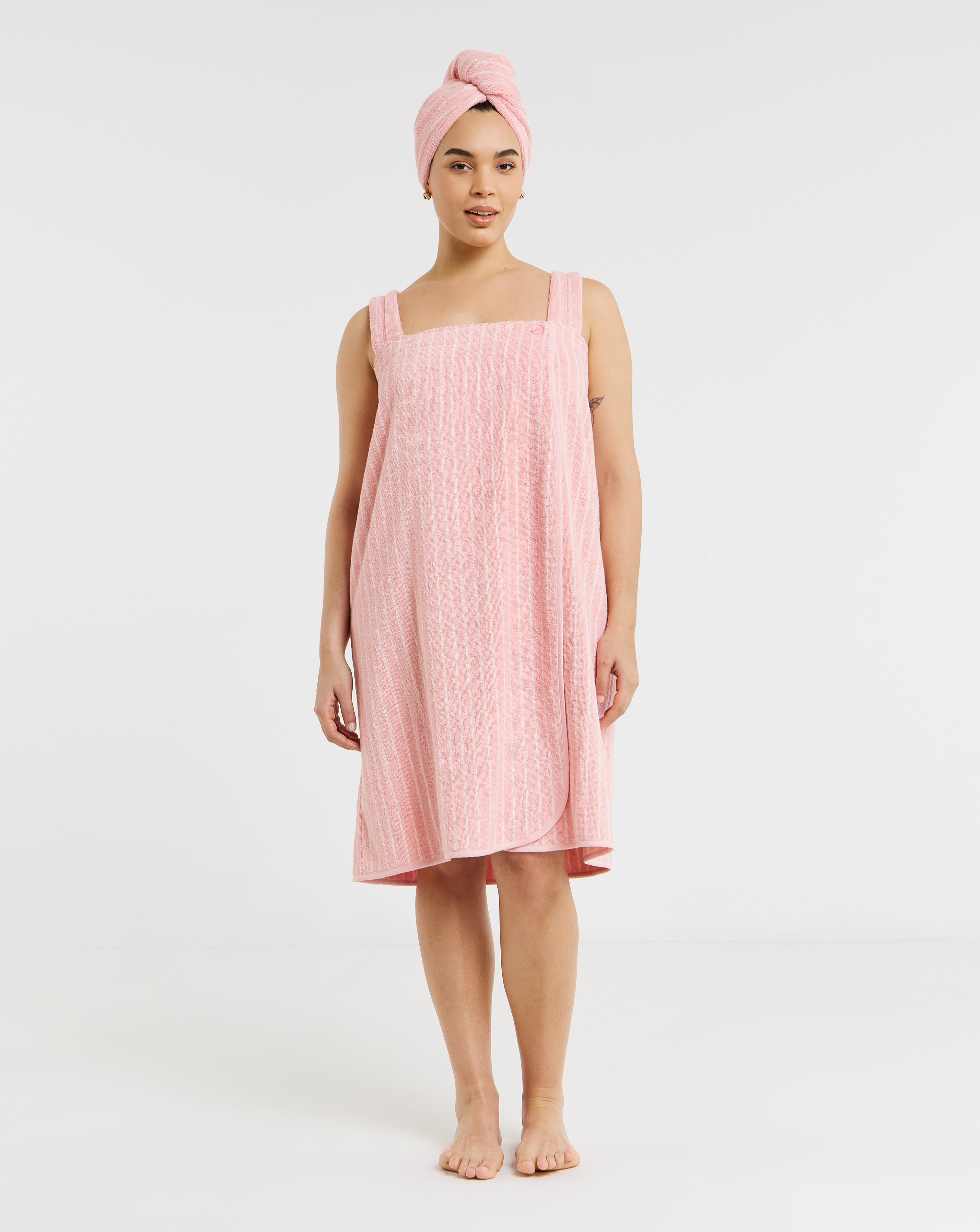 New In - Towelling Shower Wrap & Turban