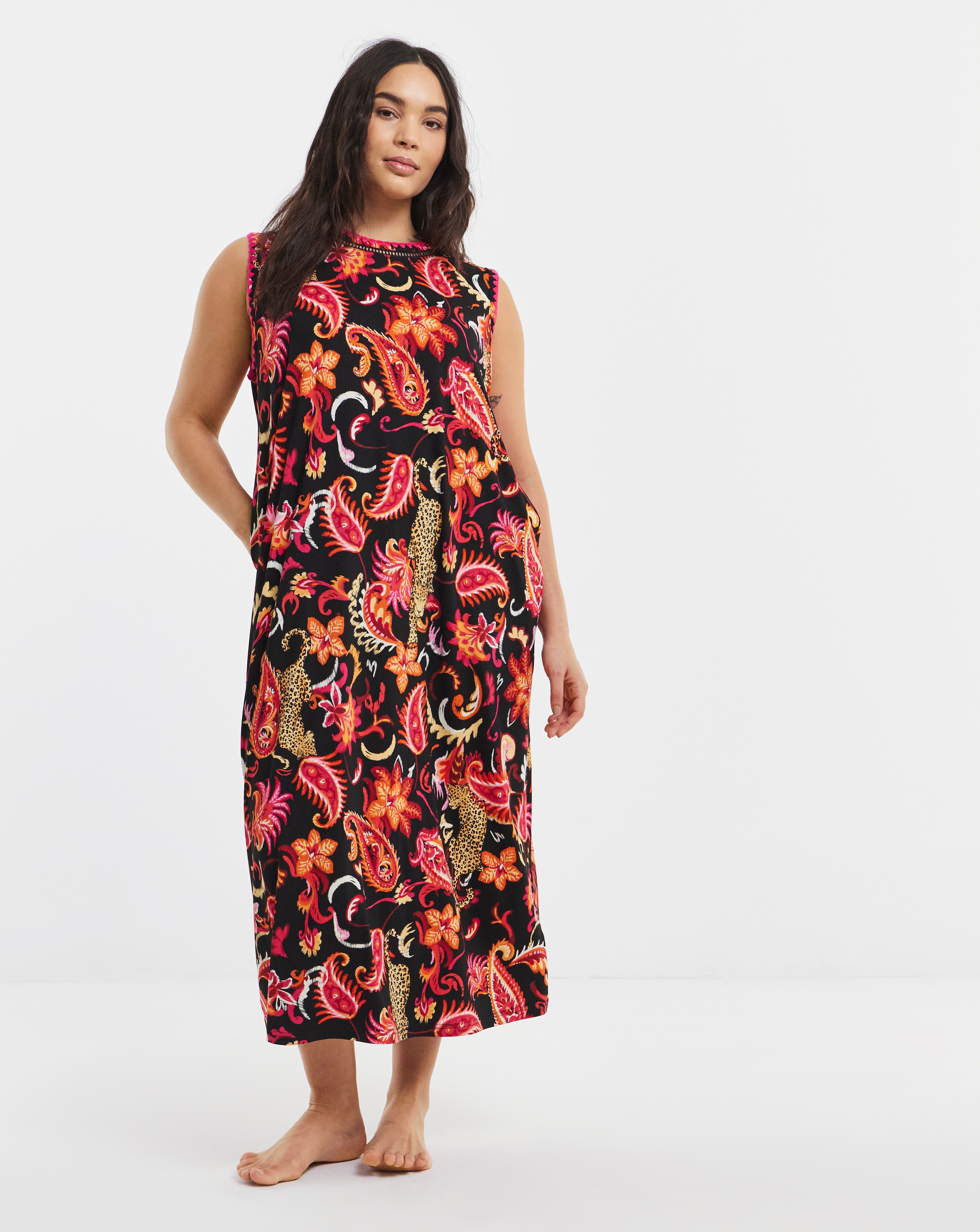 Figleaves Blanket Stitch Leopard Nightie