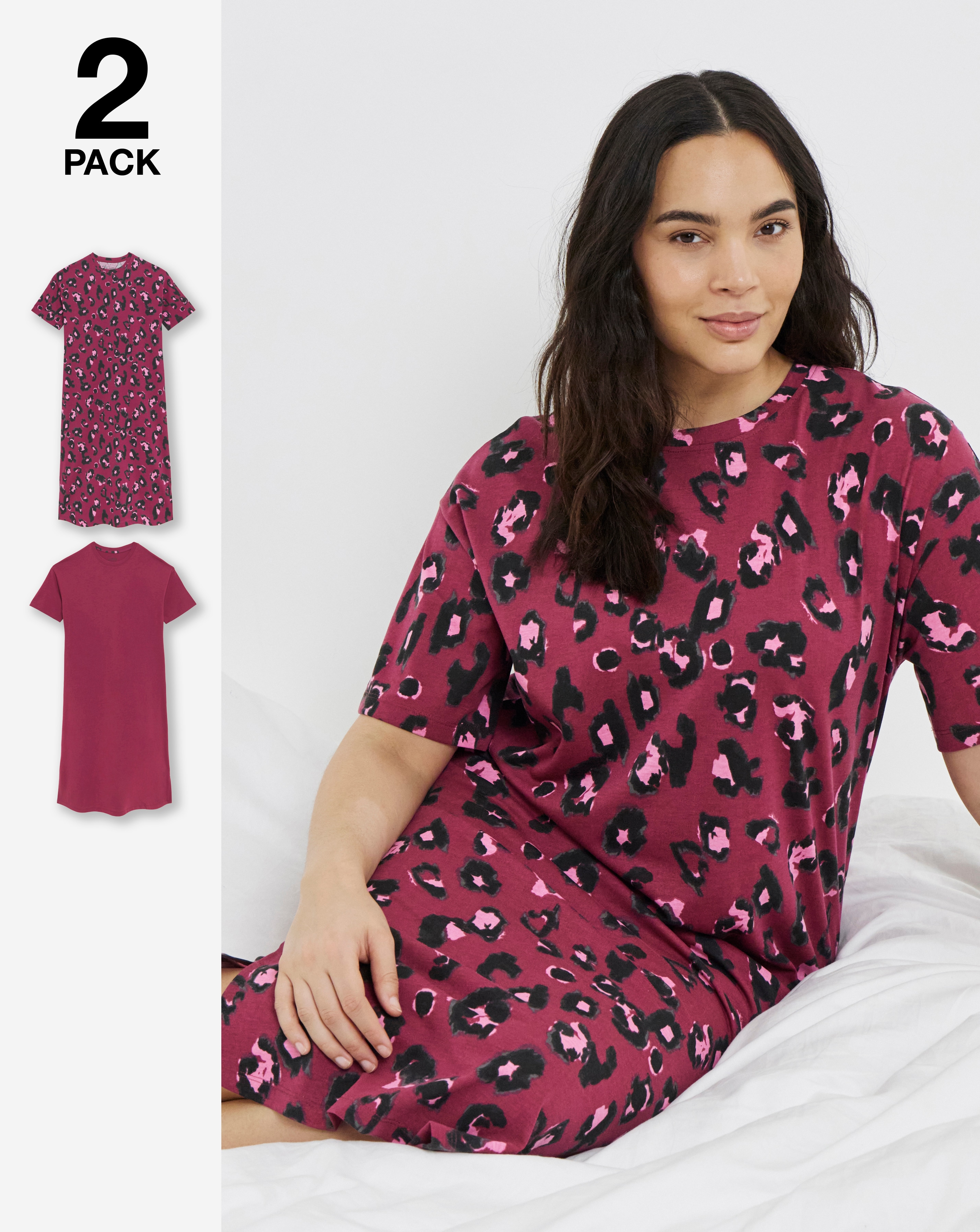 New In - Value 2 Pack Leopard Nighties
