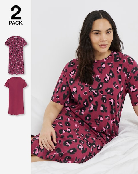 Pretty Secrets Value 2 Pack Leopard Nighties