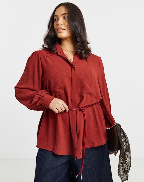 New In - Simply Be Rust Utility Shirt