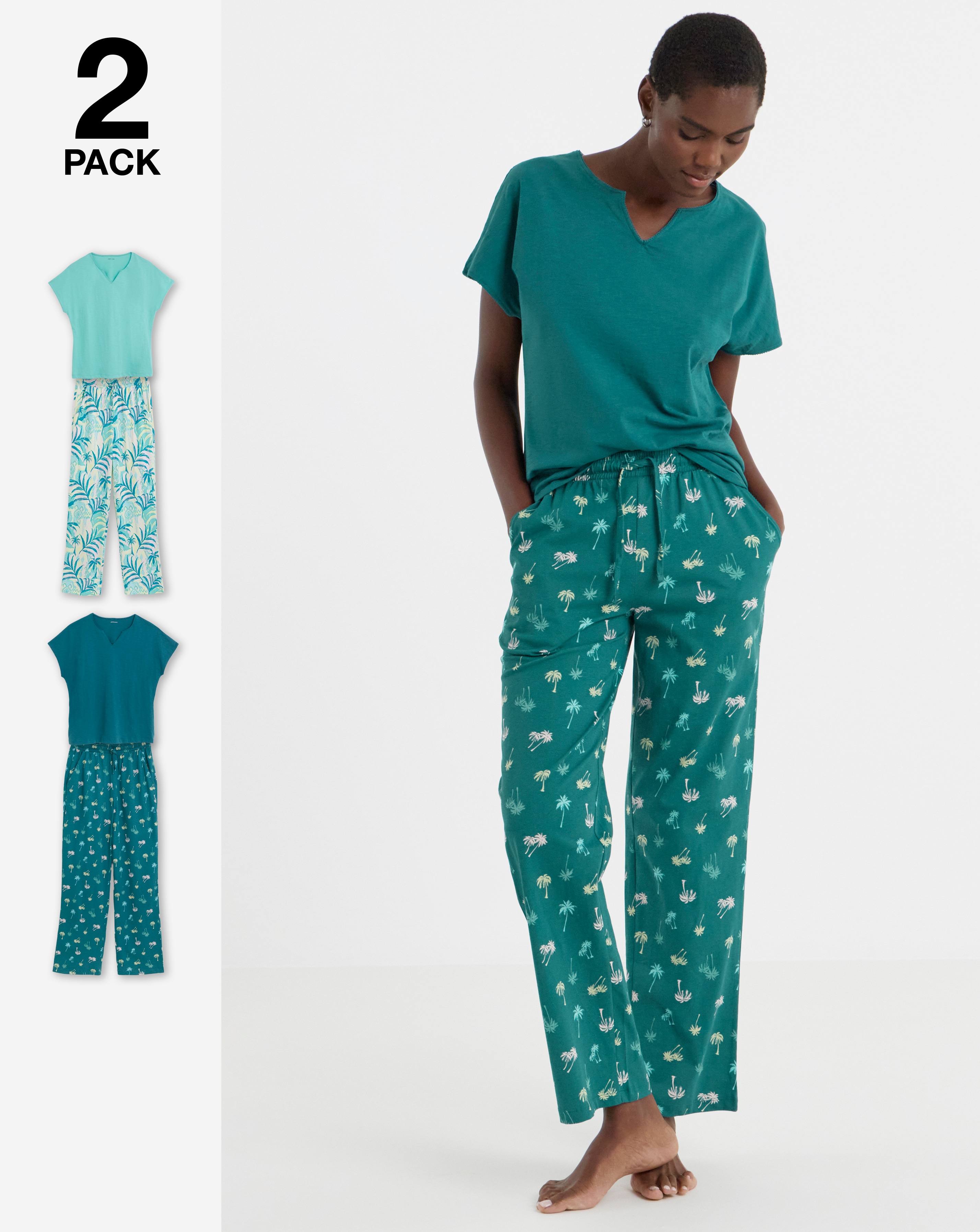 JD Williams 2 Pack Cotton PJ Set