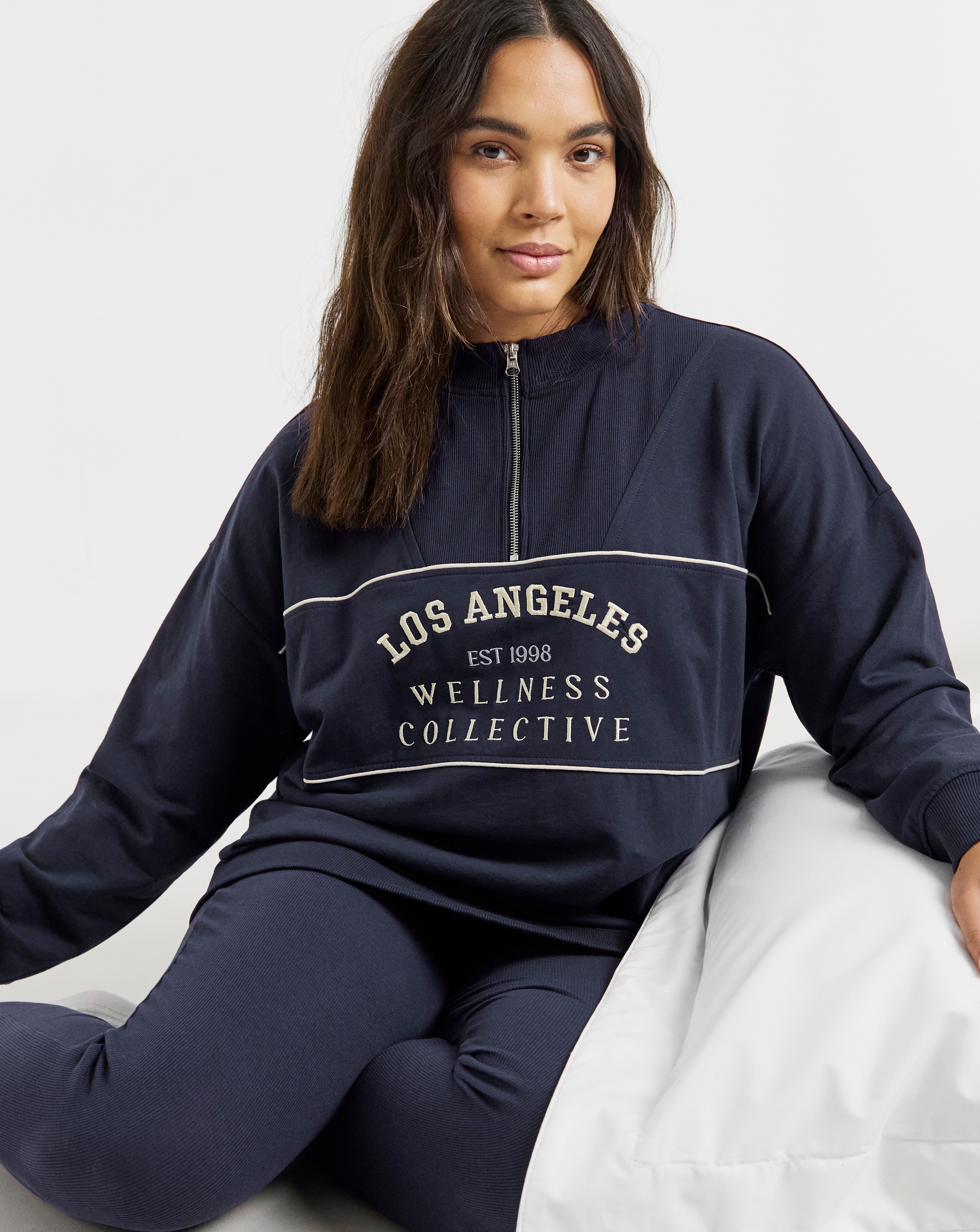 1/4 Zip Varsity Legging Lounge Set