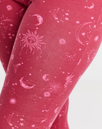 Simply Be (2 Pack) Pyjama Legging Sets Celestial Burgundy