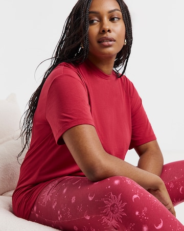 Simply Be (2 Pack) Pyjama Legging Sets Celestial Burgundy