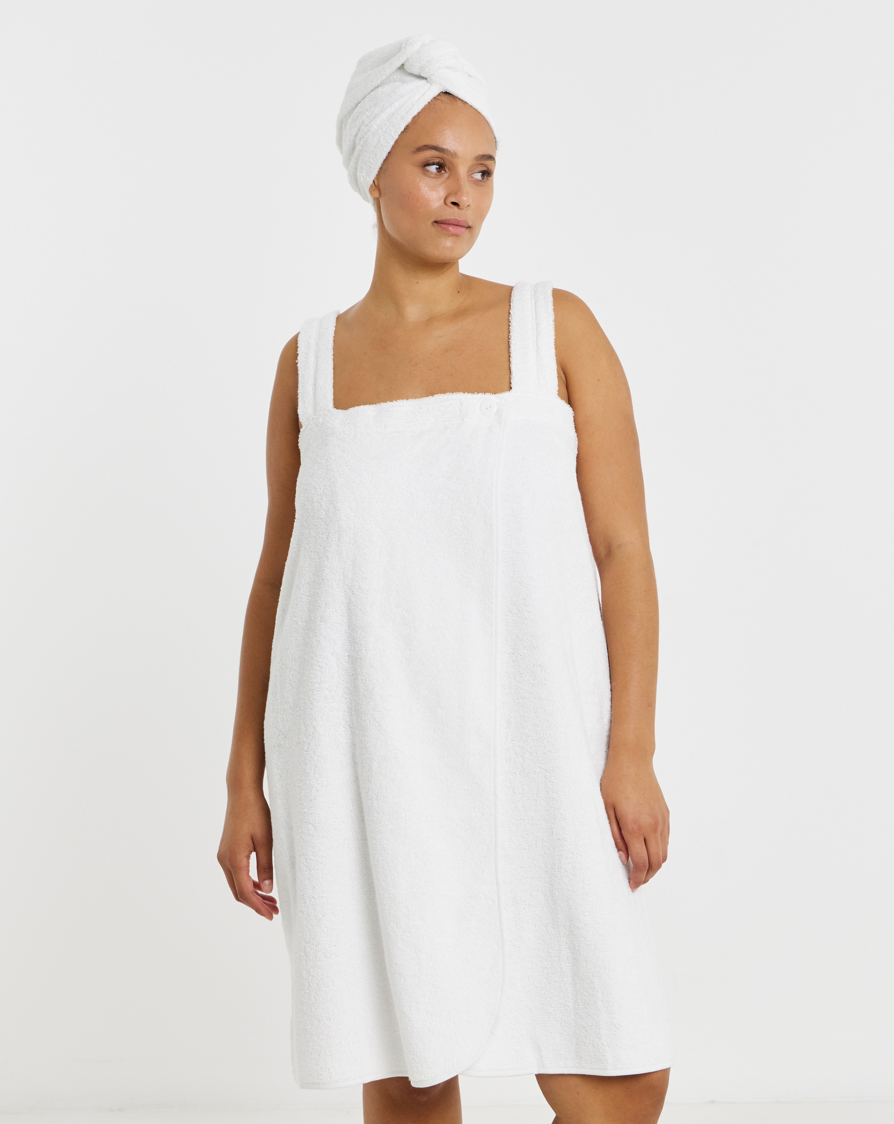 Towelling Shower Wrap & Turban