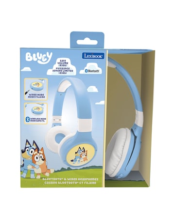 2 in 1 Bluetooth and Wired comfort foldable Headphones Bluey Design