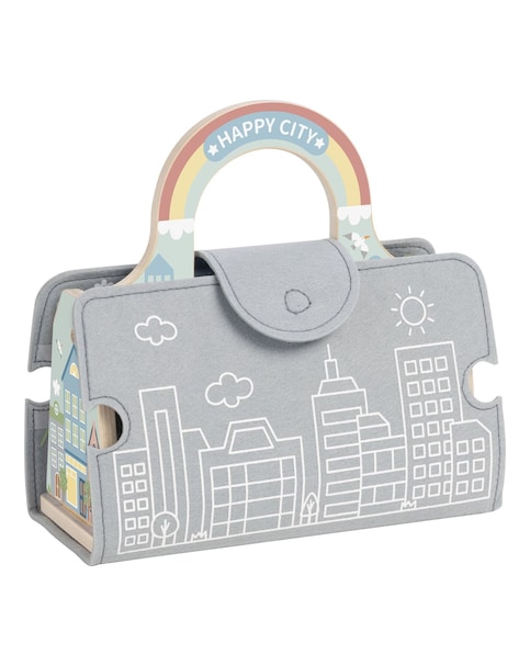 Wooden and Felt City Play Set