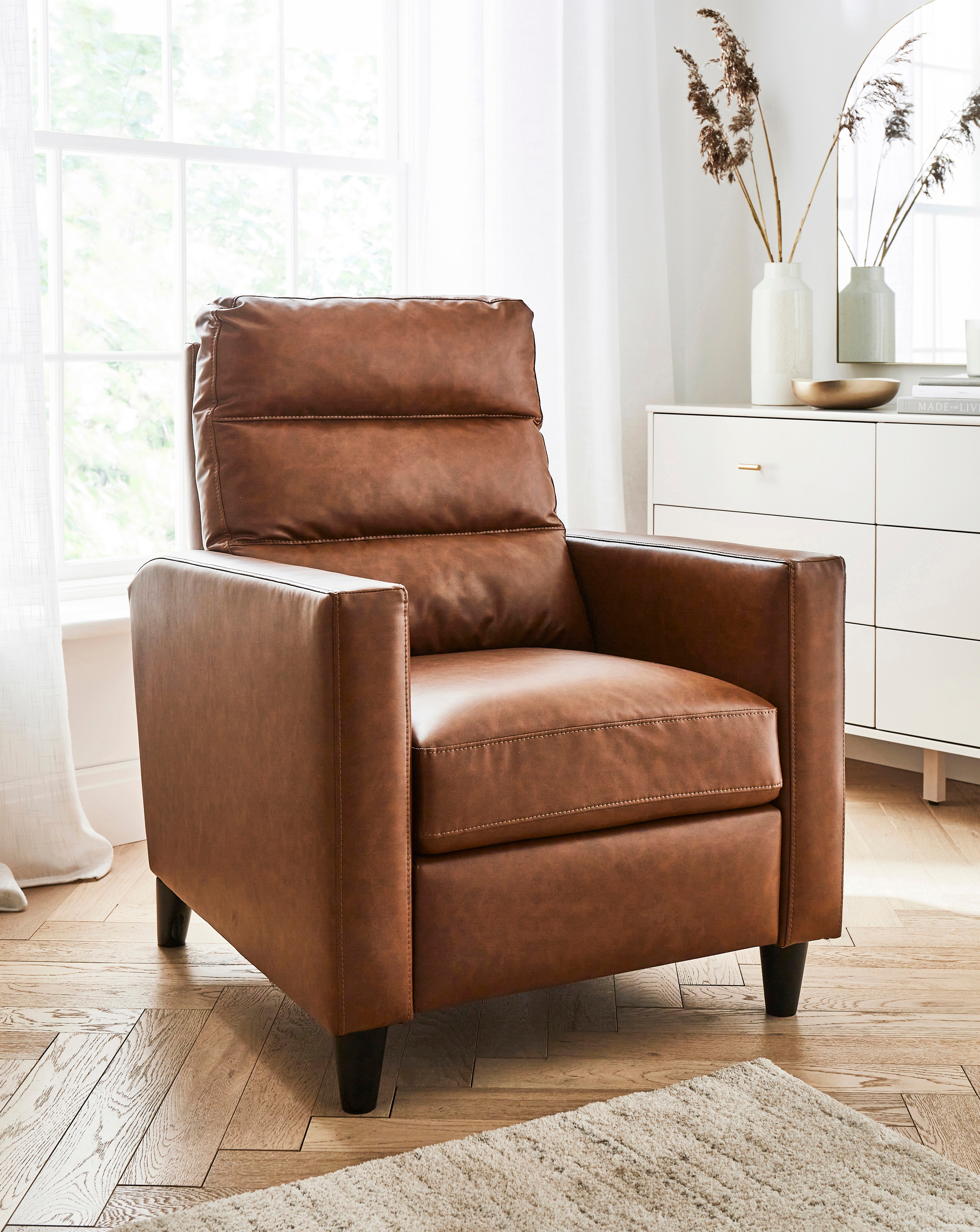 Sutton Faux Leather Recliner Armchair