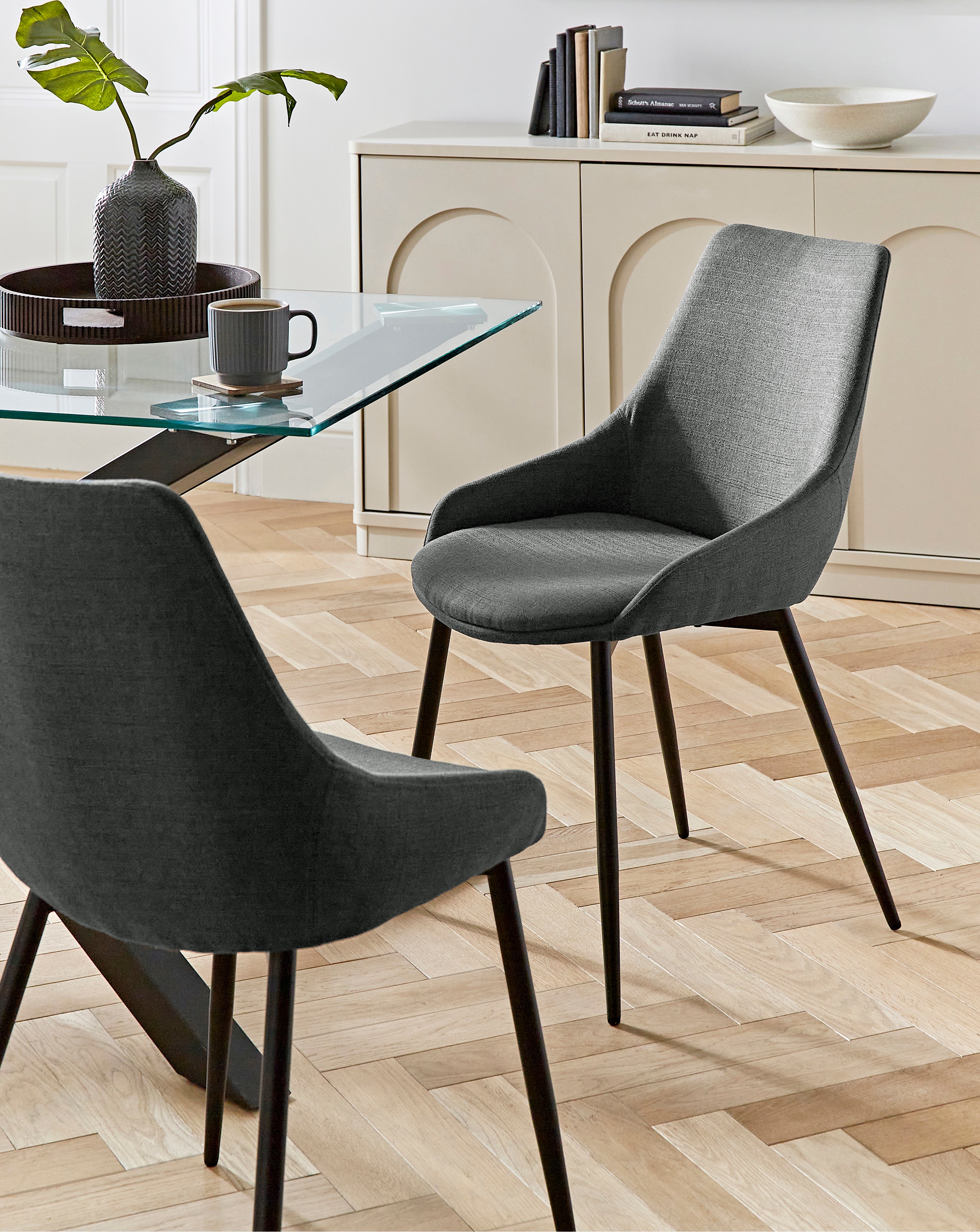 Etta Fabric Pair of Dining Chairs