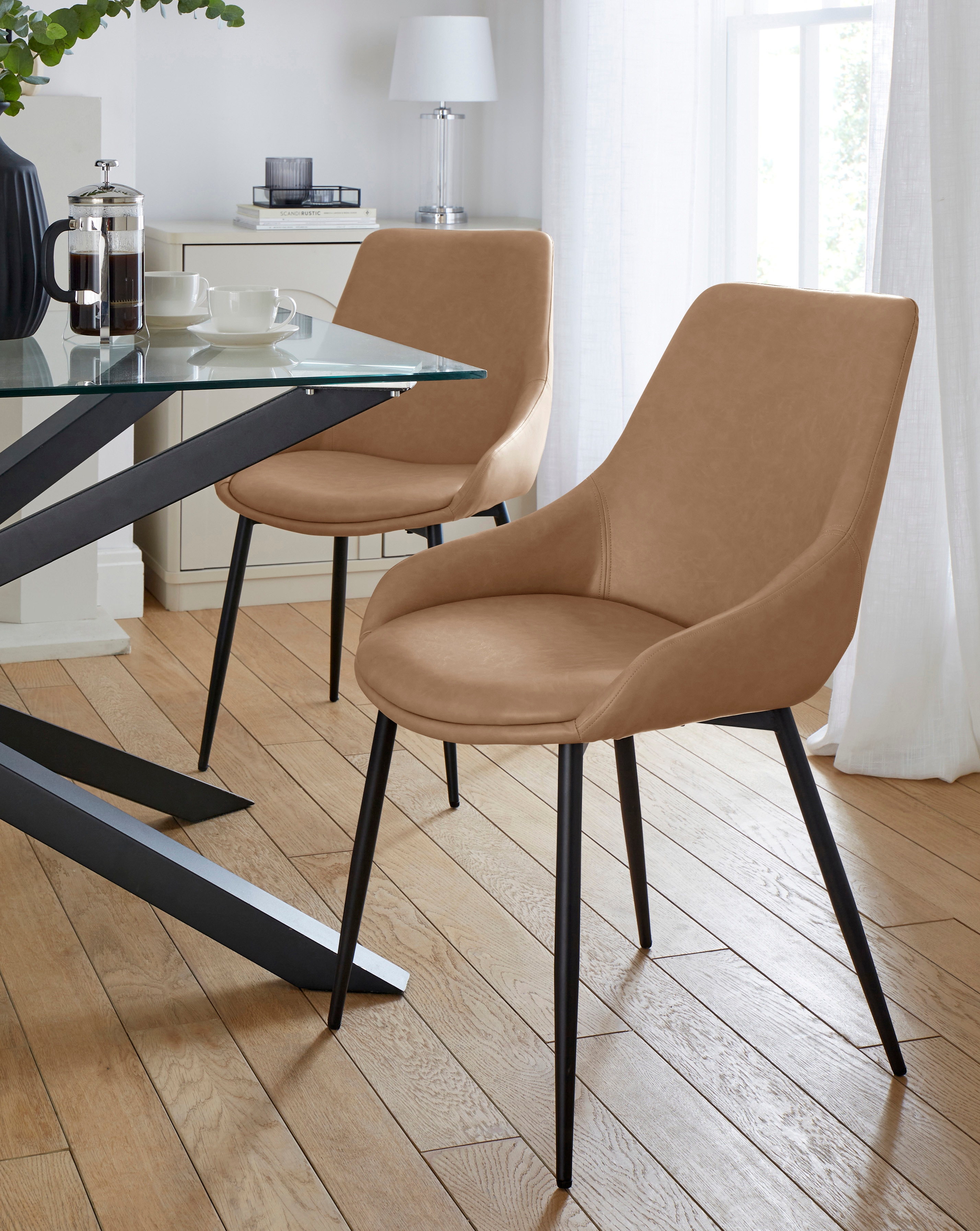 Etta Faux Leather Pair of Dining Chairs