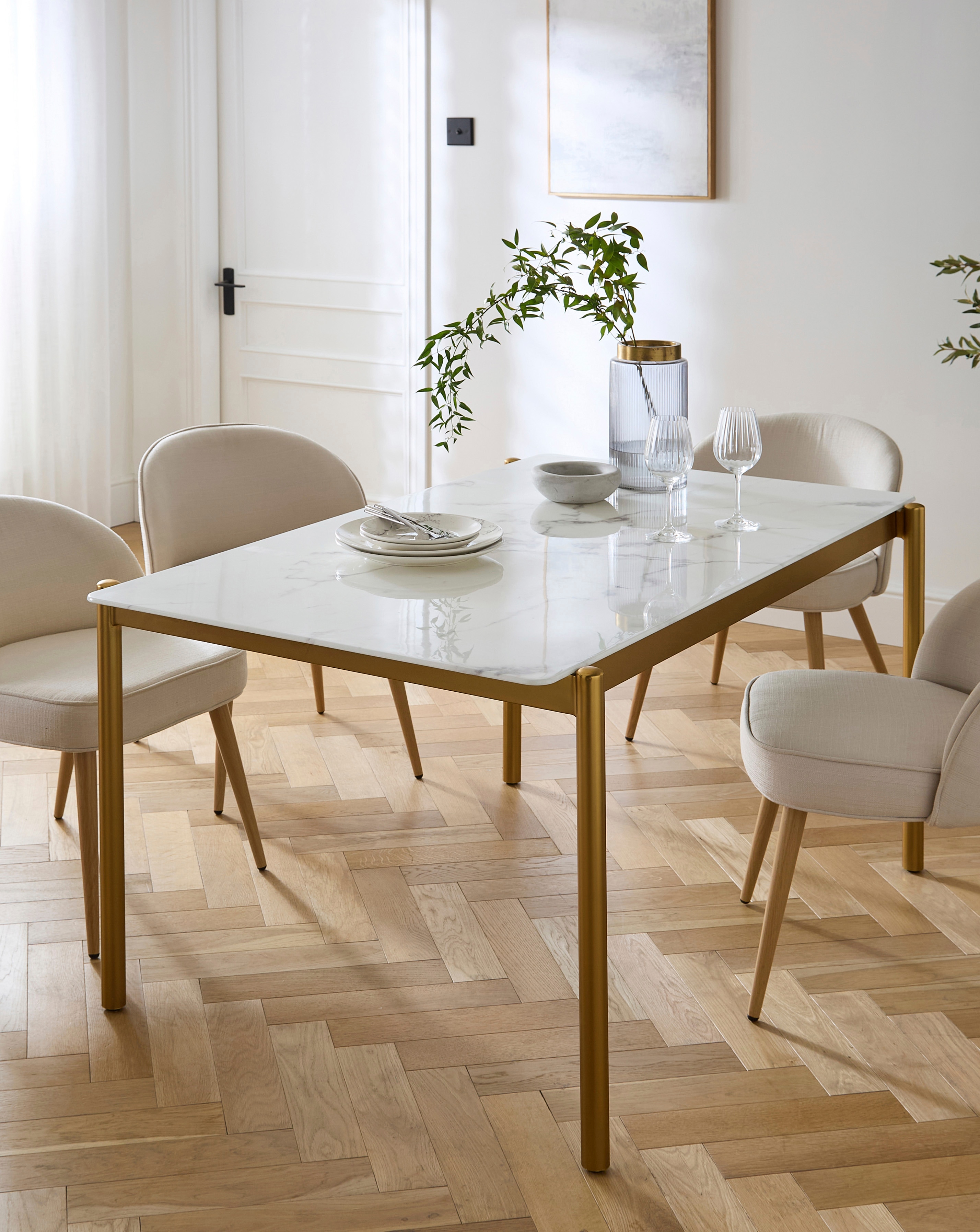 Thea Marble Effect Dining Table