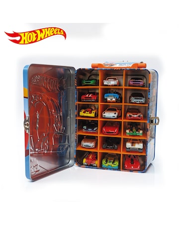 Hot Wheels Tin Car Storage Case - Blue