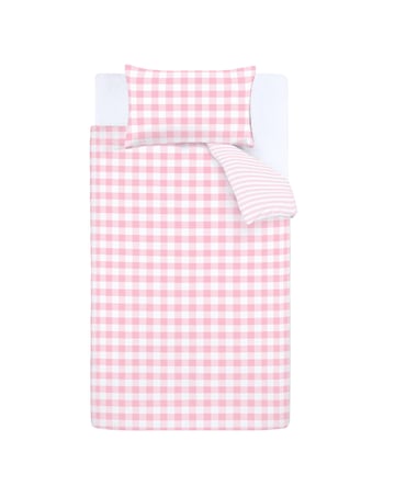 Bianca Fine Linens Check and Stripe Cotton Reversible Duvet Cover Set