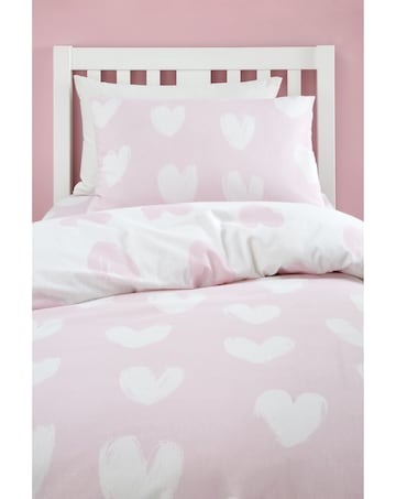 Catherine Lansfield Brushed Cotton Hearts Duvet Cover Set