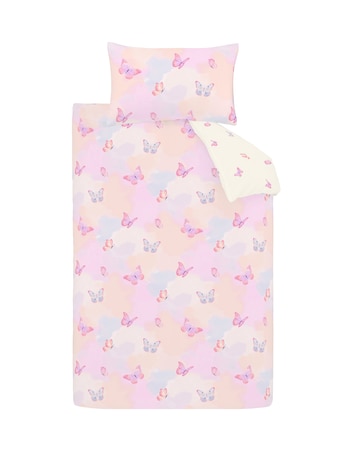 Catherine Lansfield Ombre Butterflies Reversible Duvet Cover Set