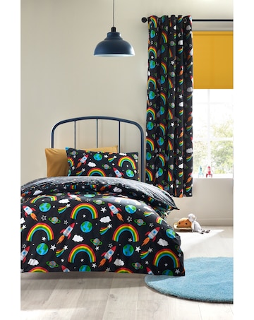 Catherine Lansfield Rainbow Rockets Reversible Duvet Cover Set