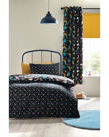 Catherine Lansfield Rainbow Rockets Reversible Duvet Cover Set