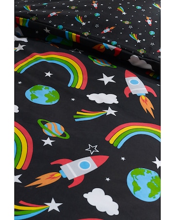 Catherine Lansfield Rainbow Rockets Reversible Duvet Cover Set