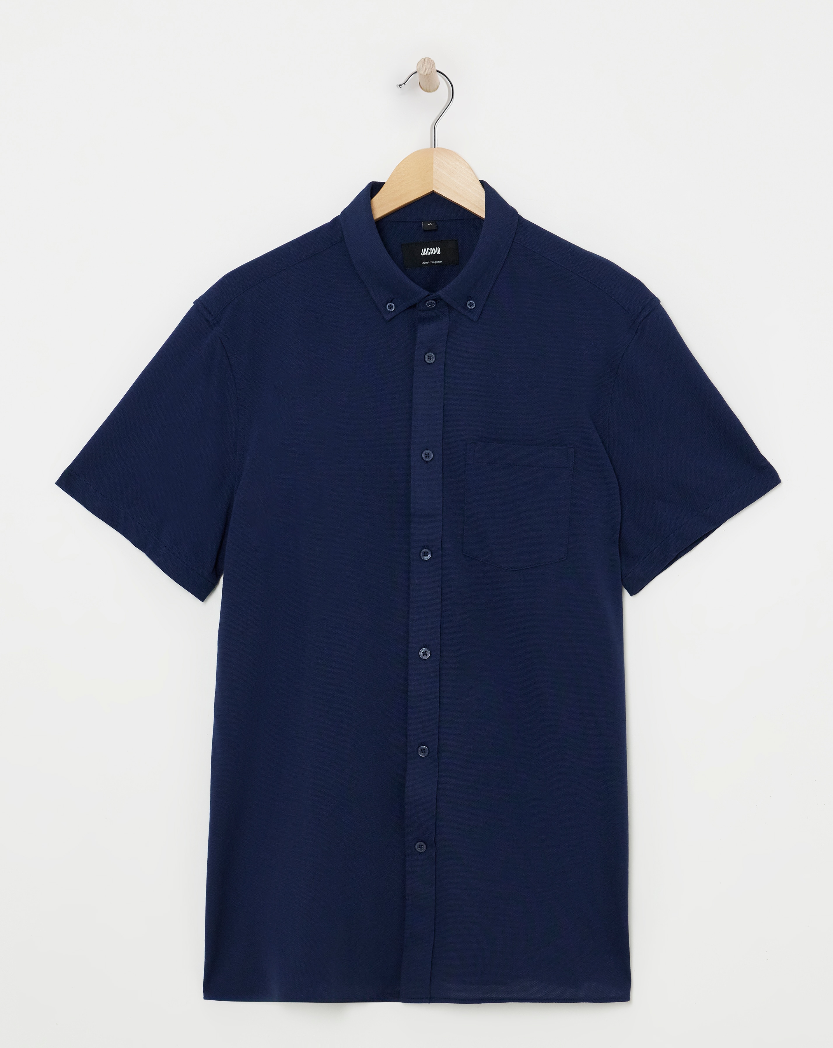 Short Sleeve Button Down Pique
