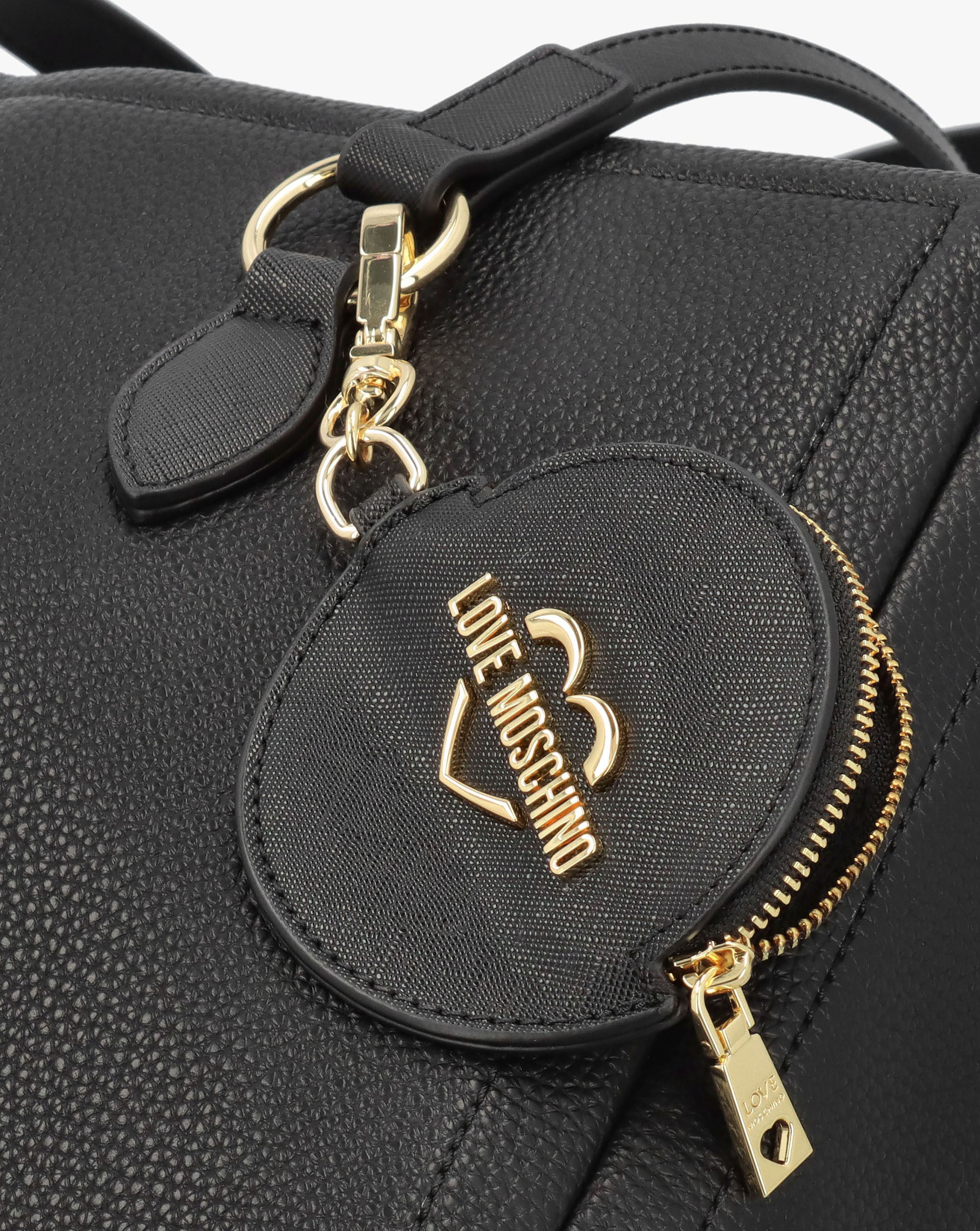 Sac Shopper Moyen Love Moschino En Cuir Noir Effet Croco - Modèle JC4157PP1MLC100A - Printemps-été