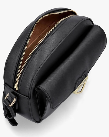 Love Moschino Saffiano Heart Black Cross-Body Bag
