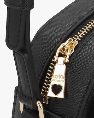 Love Moschino Saffiano Heart Black Cross-Body Bag