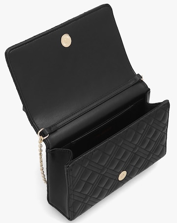 Love Moschino Diamond Quilt Flapover Black Cross-Body Bag