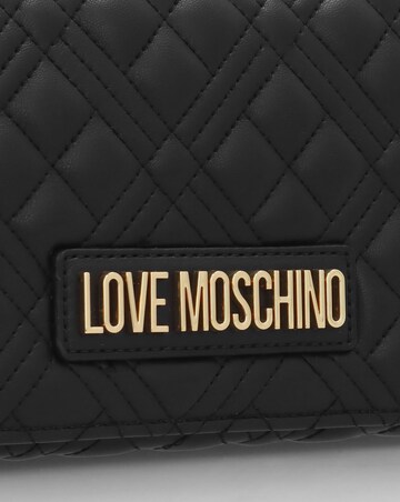 Love Moschino Diamond Quilt Flapover Black Cross-Body Bag