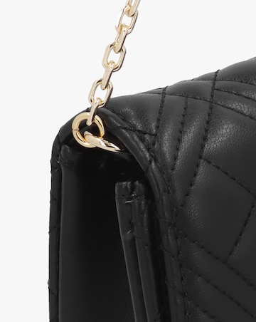 Love Moschino Diamond Quilt Flapover Black Cross-Body Bag