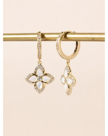 Jon Richard 14K Gold Plated and Clover Earrings