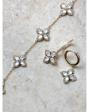 Jon Richard 14K Gold Plated and Clover Earrings