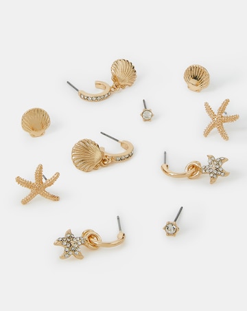 Accessorize 5-Pack Beach Earrings Gold