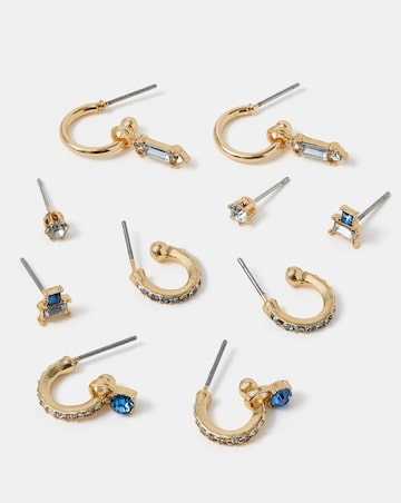 Accessorize 5-Pack Gem Diamante Earrings