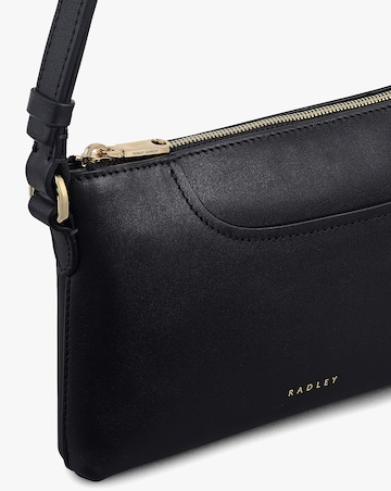Radley Pockets Mini Top Zip EW Black Leather Shoulder Bag