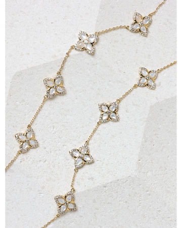 Jon Richard 14K Gold Plated and Mother of Pearl Clover Necklace