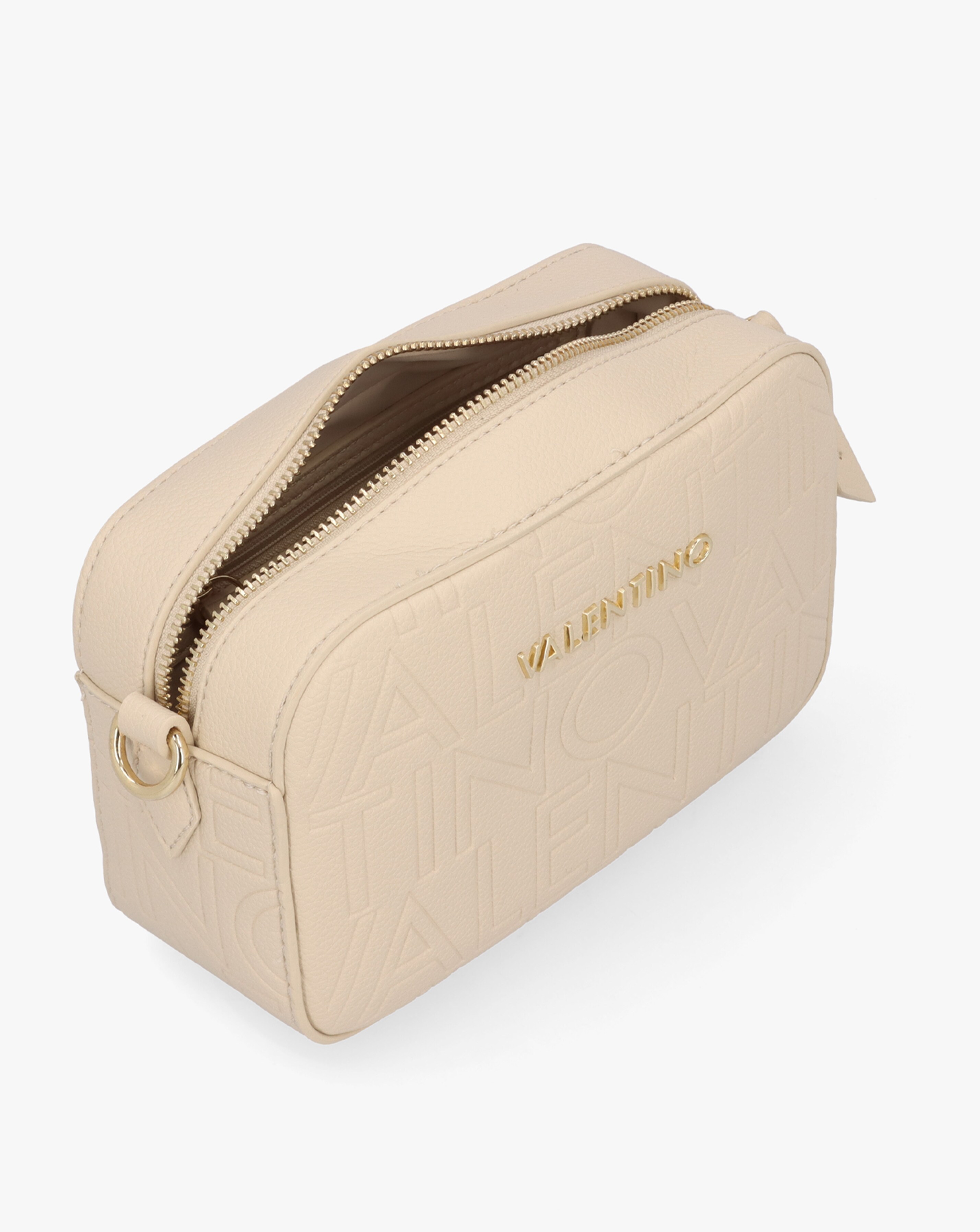 Valentino Bags Pansy Beige Logo Camera Bag | Fashion World