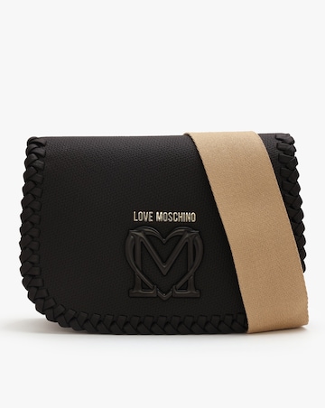 Love Moschino Whipstitch Black Cross-Body Bag