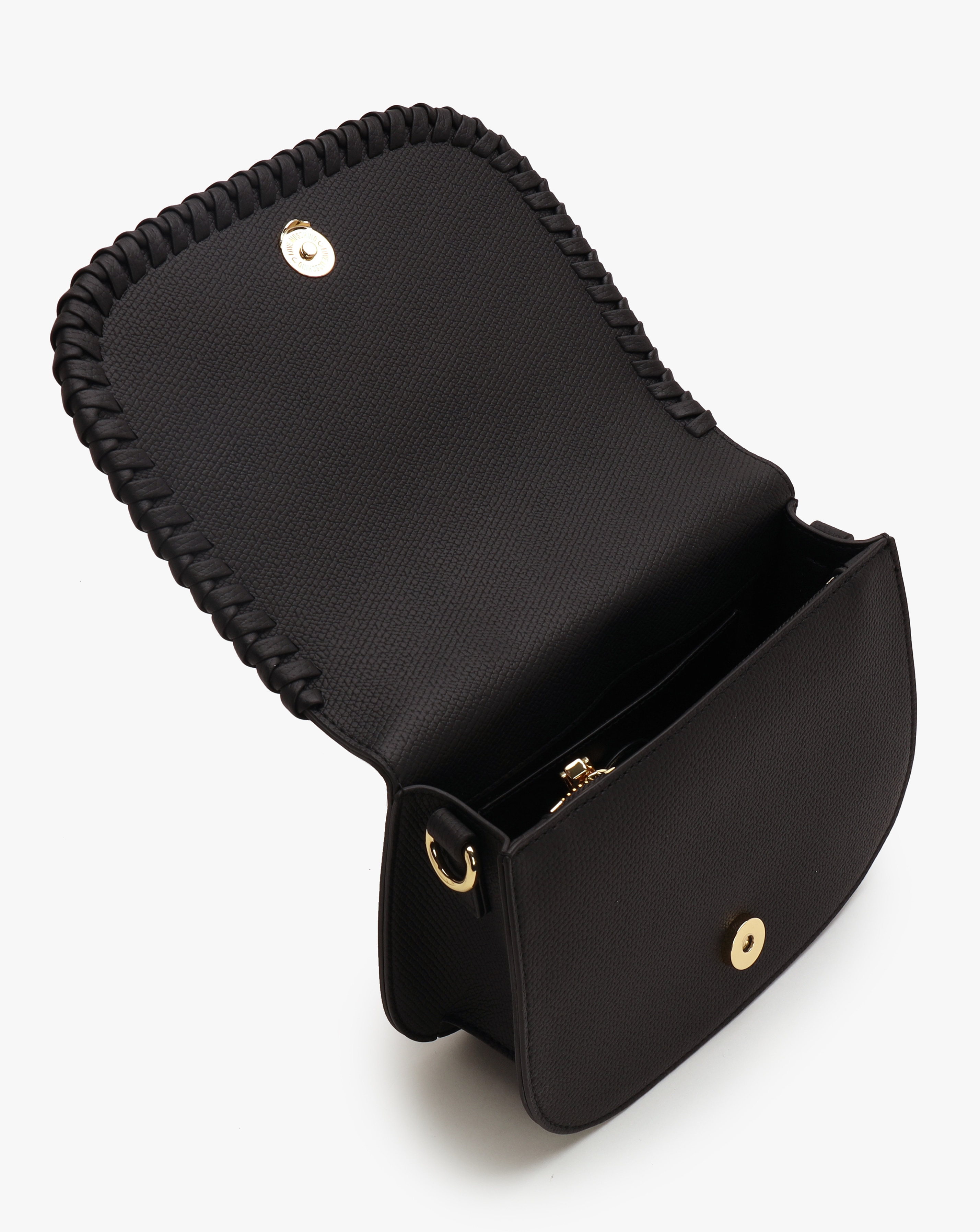 Love Moschino Whipstitch Black Cross-Body Bag | Fashion World