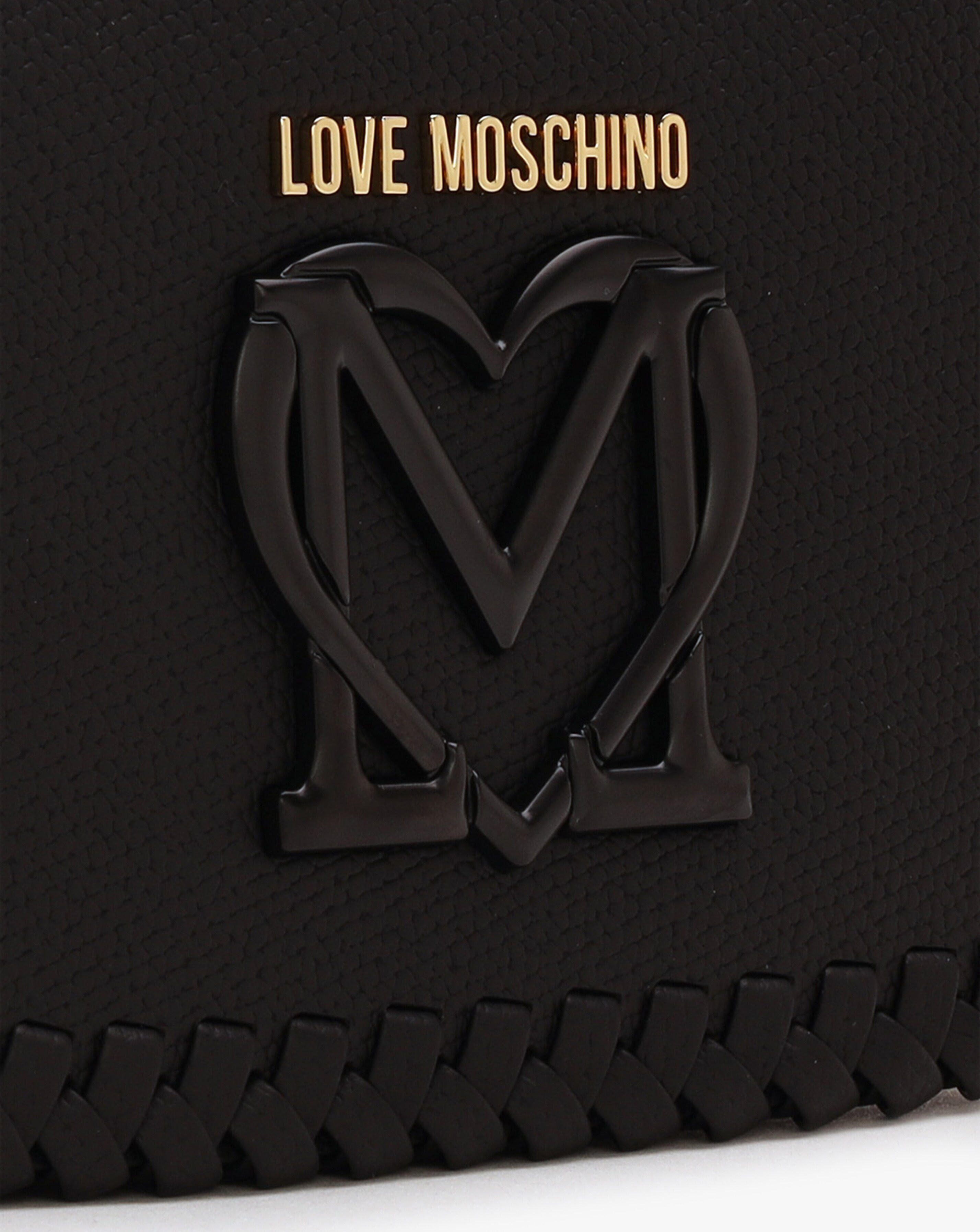 Love Moschino Whipstitch Black Cross-Body Bag | Fashion World