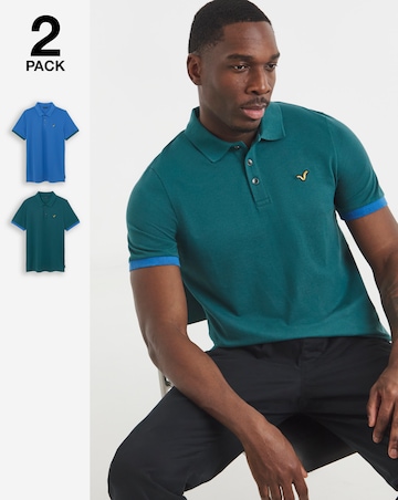 Voi 2 Pack Storm Contrast Polo Shirts Long